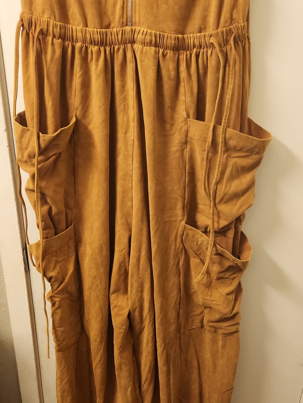 Tree Bird Nest turning point washed cargo jumpsuit-Camel Easel - Picture 11 of 14